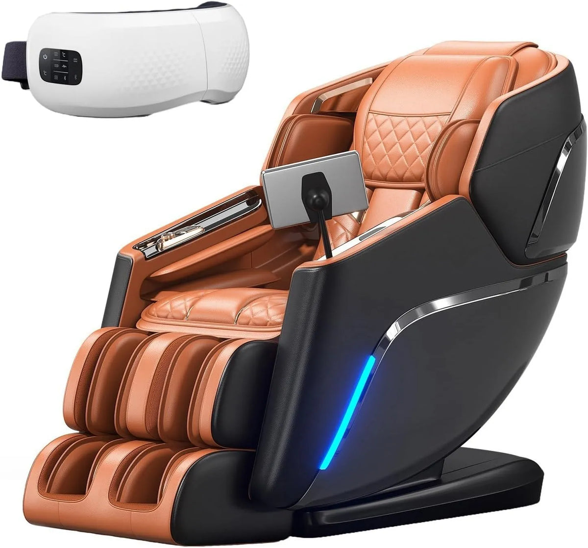 Fotel relaksacyjny i fotel rozkładany wypoczynkowy — technologia 3D/4D, do użytku profesjonalnego, pomarańczowy