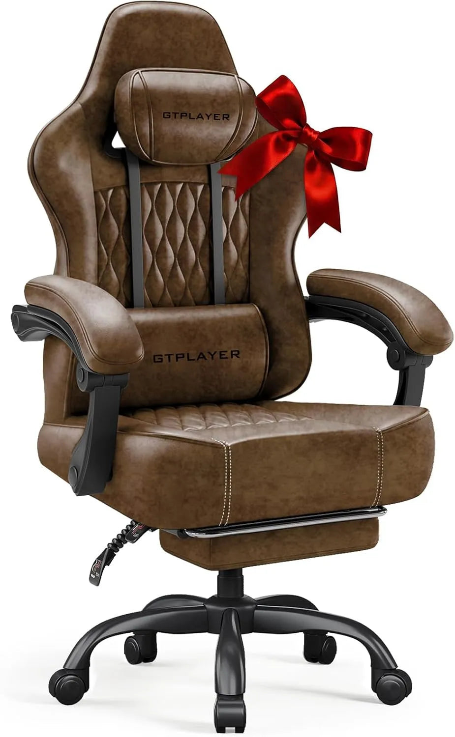 Fotel i krzesło tapicerowane Gamingowy Biurowy Ergonomiczny: z podłokietnikami, z poduszkami, styl retro, 150 kg, regulowana konstrukcja