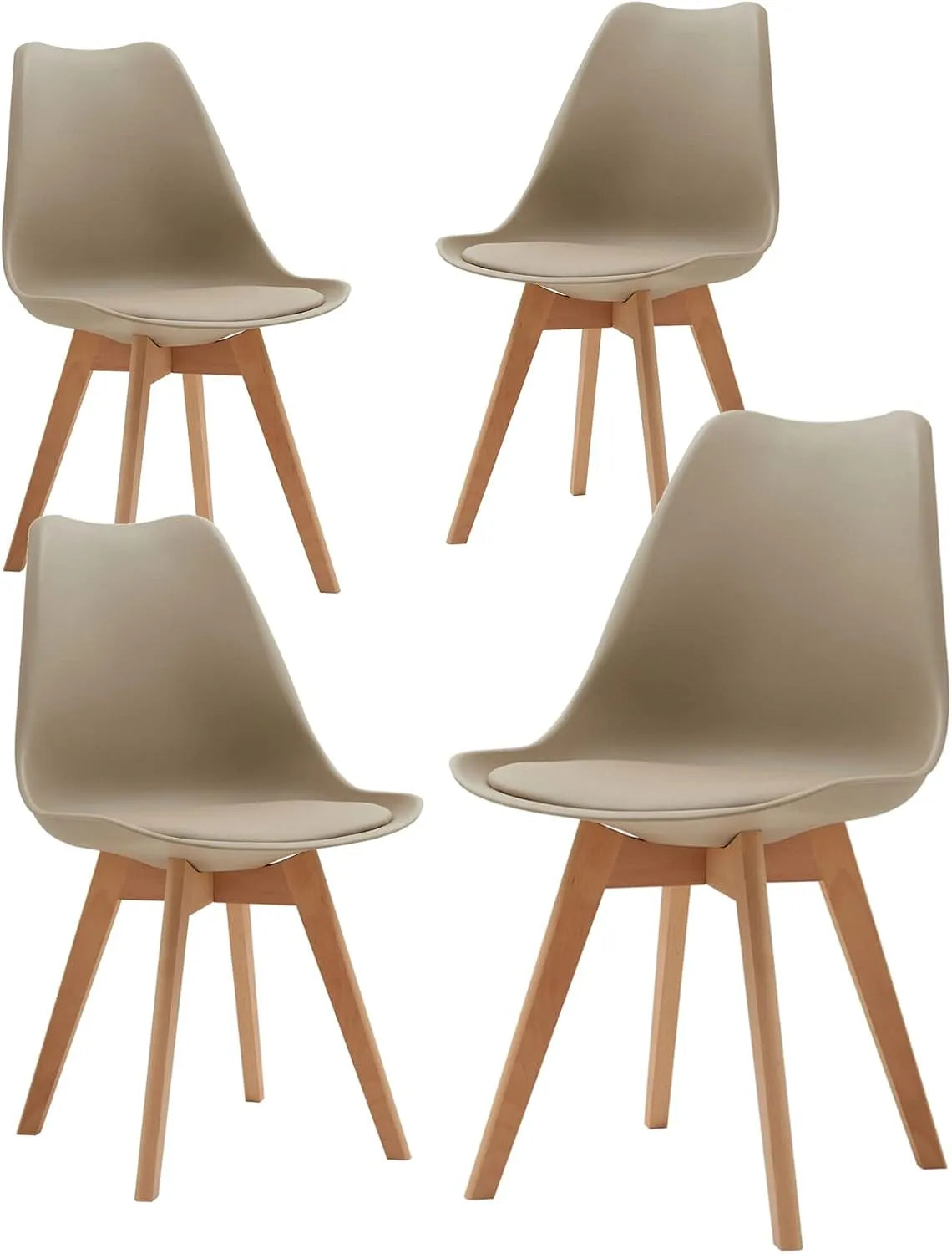 Zestaw 4 krzeseł do jadalni – z drewna, styl retro, brązowy, z litego drewna