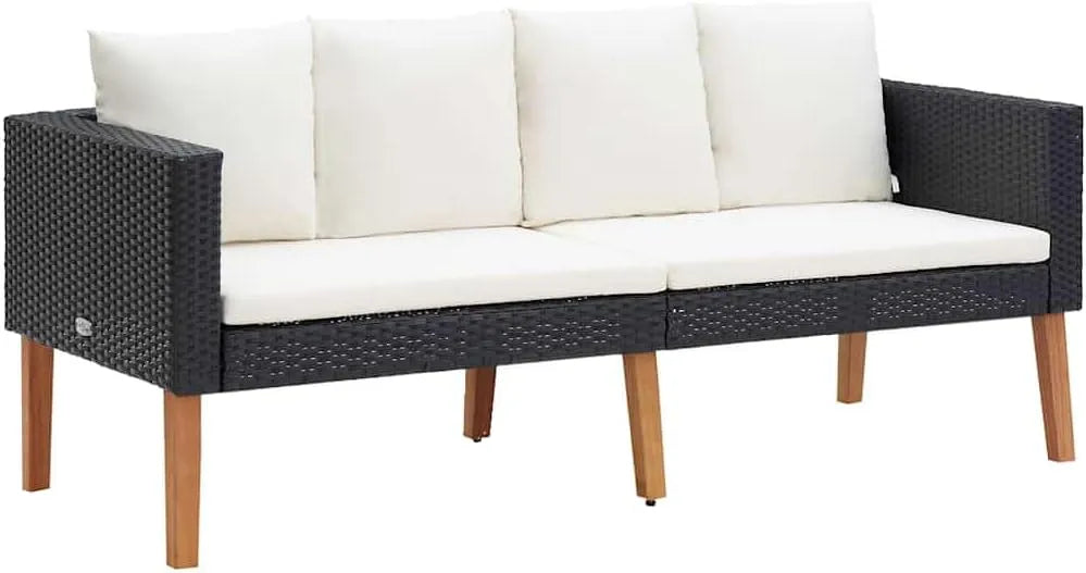 Sofa ogrodowa i sofa wypoczynkowa na taras: z technorattanu, 2-Sitzer, czarny