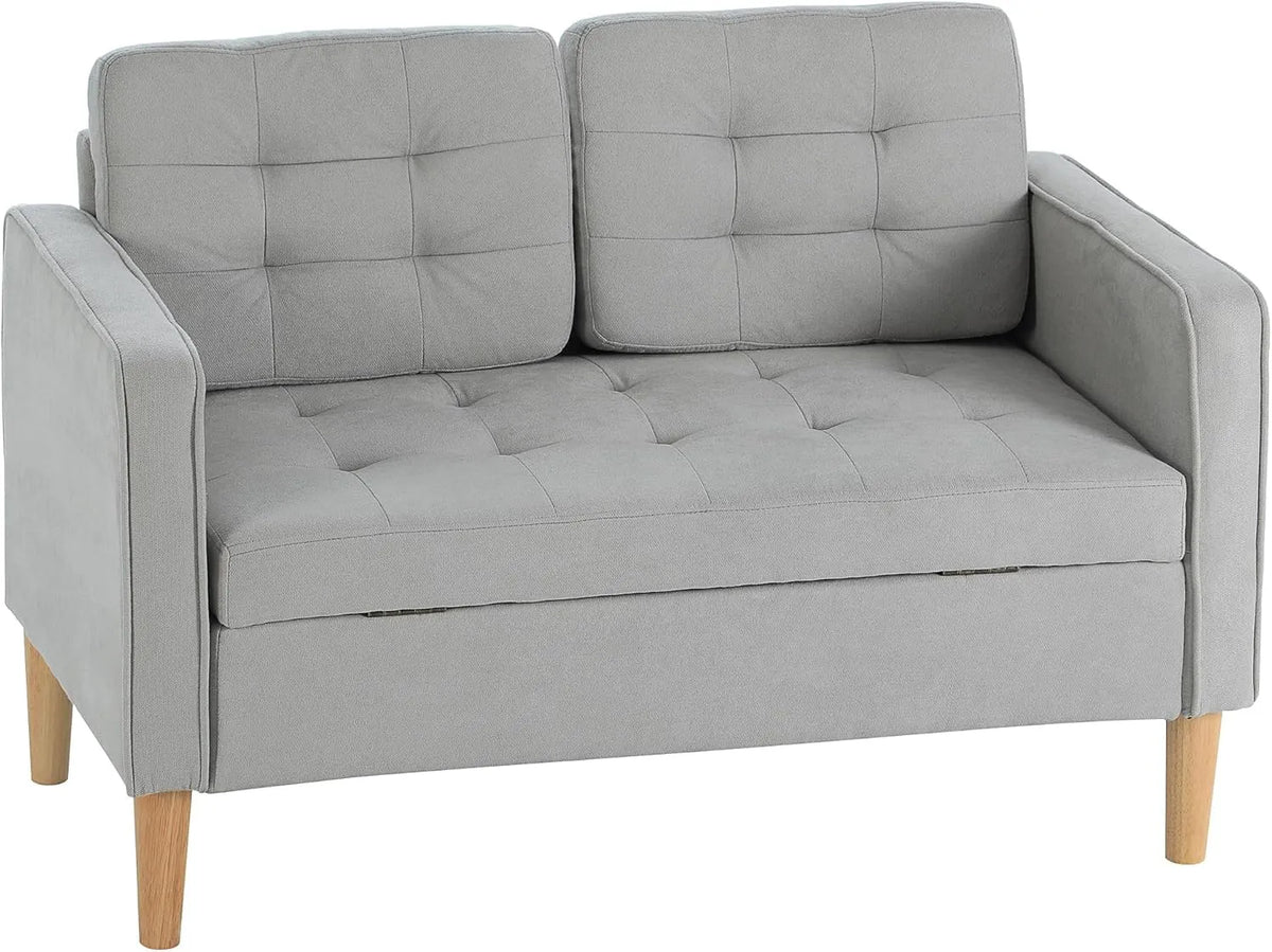 HOMCOM Sofa – z drewna, tapicerka aksamitna, 2-osobowa, 117 × 62 × 78 cm