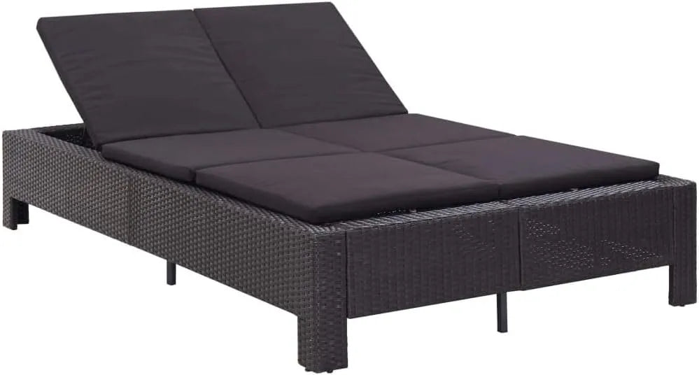 Tidyard Łóżeczko: z funkcją relaks, z technorattanu, regulowana konstrukcja, 220 × 130 × 35 cm, czarny, z funkcją odchylania