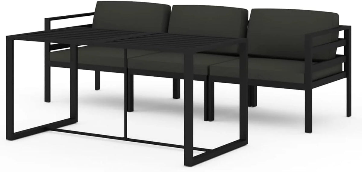 Sofa: z poduszkami, z aluminium, antracytowy