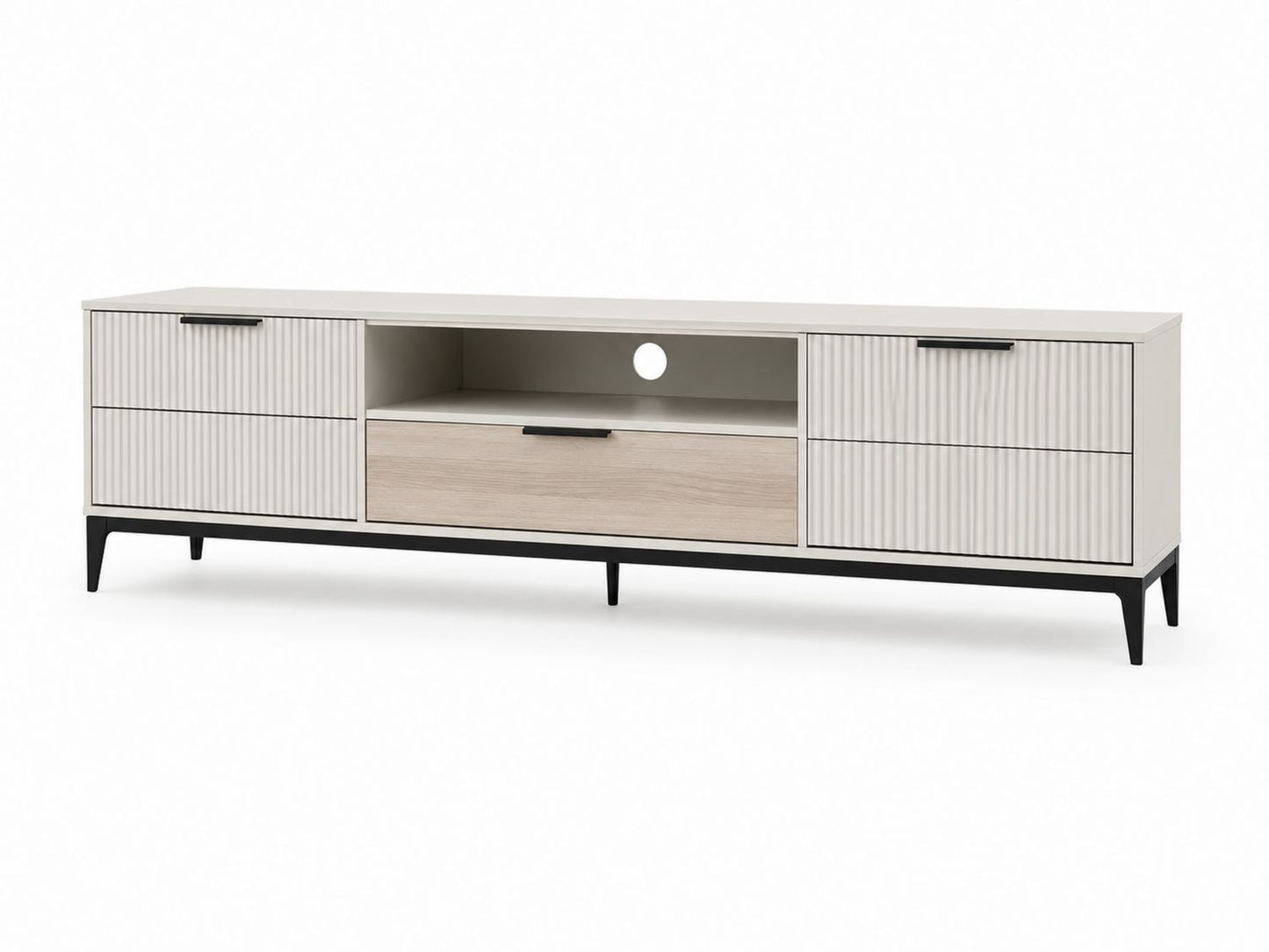 Szafka RTV z płyty MDF i metalu 180x45x50 cm