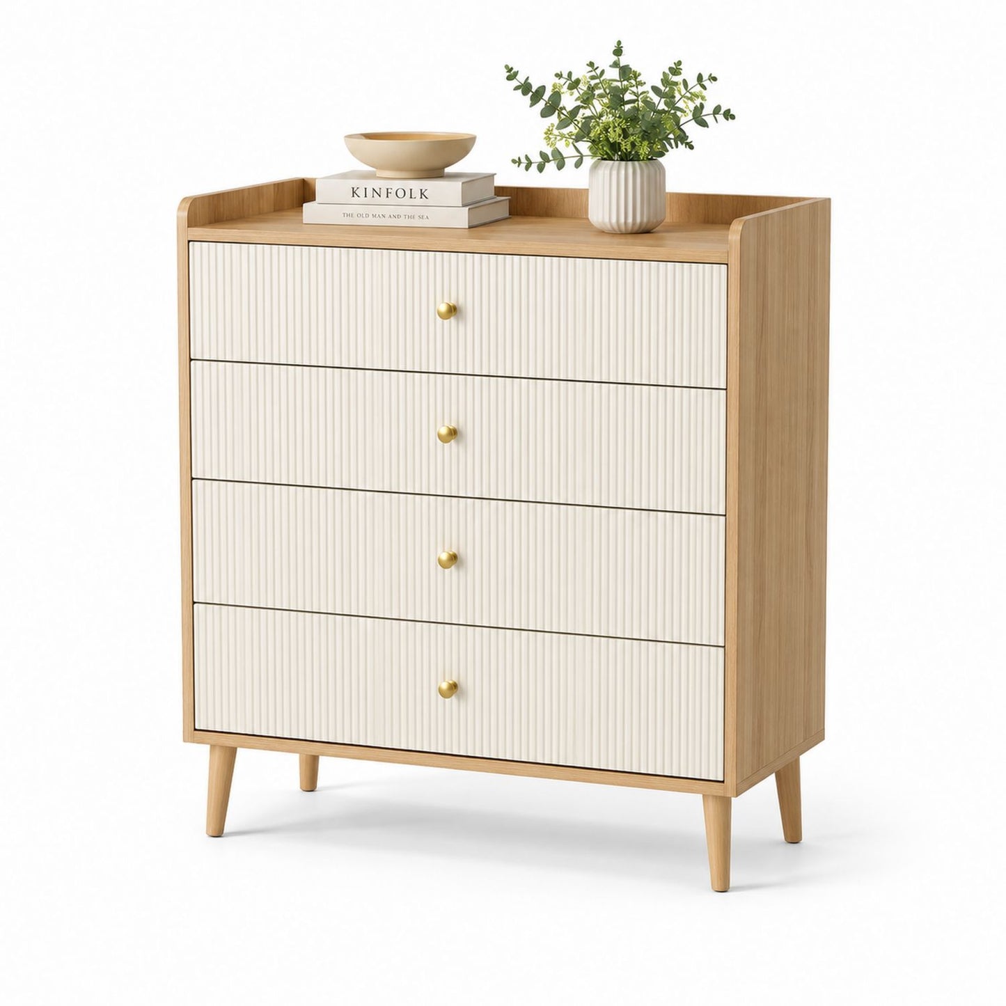 Komoda drewniana z czterema szufladami MDF