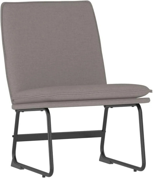 Fotel i krzesło tapicerowane wypoczynkowy w kolorze taupe 52 x 75 x 76 — z oparciem, 52 × 75 × 76 cm, beżowy, z metalu, tapicerka materiałowa
