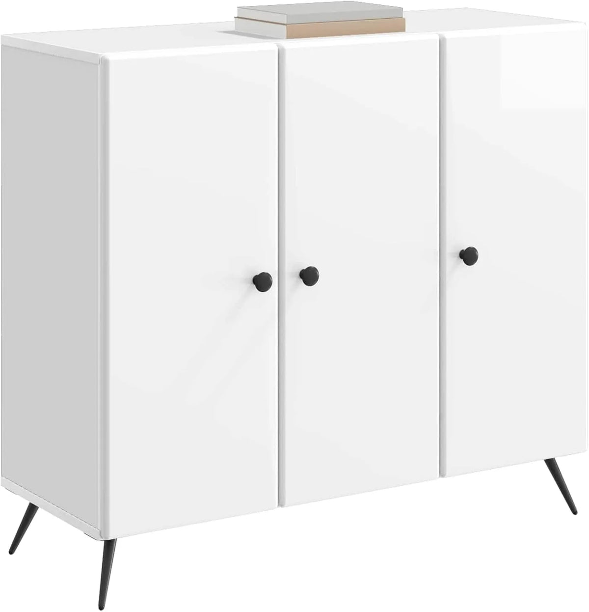 Kredens o wysokim połysku: z drewna, 89 × 34, 5 × 80 cm, biały