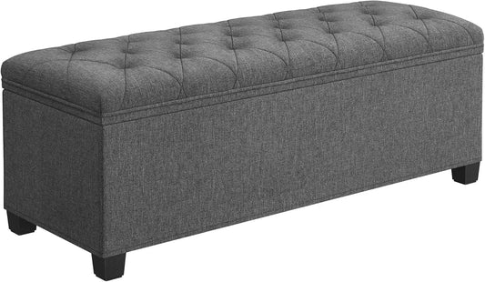 SONGMICS Taboret do siedzenia z miejscem do przechowywania – 40 × 110 × 40 cm, 300 kg