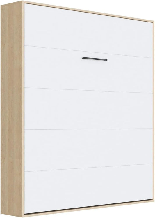 Łóżko w szafie M1 160 x 200 cm – z szafą, 160 × 200 cm, biały