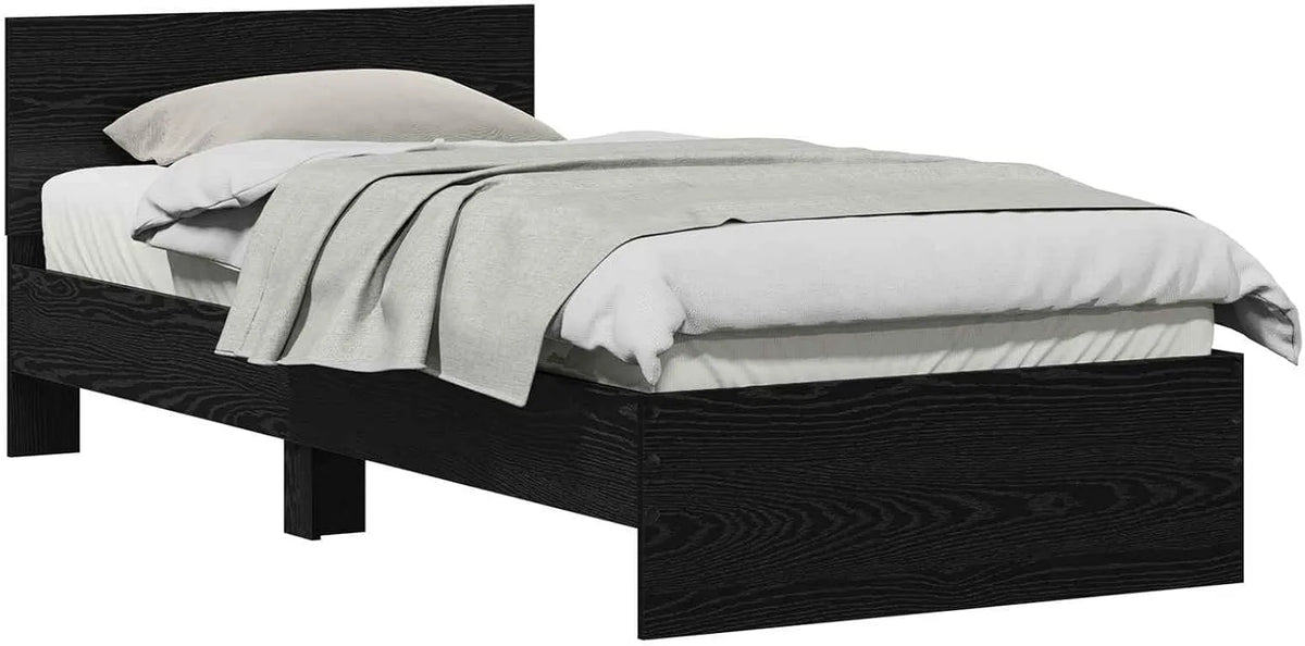 Ramka łóżka Czarny Dąb 90 x 190 cm Materiał drewnopochodny: z drewna, 90 × 190 cm