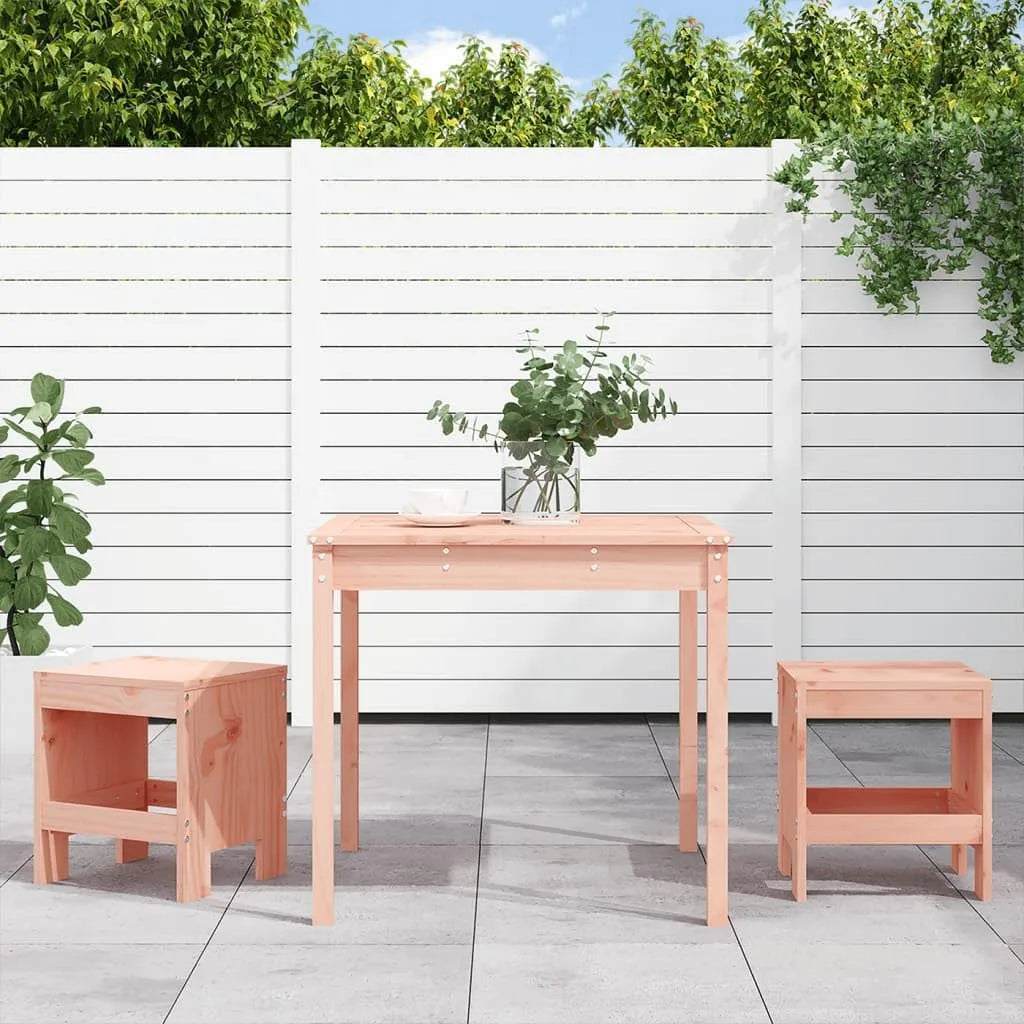 3-częściowy zestaw bistro ogrodowych z litego drewna daglezji: z drewna, 82, 5 × 82, 5 × 76 cm, 40 × 36 × 45 cm, odporny na warunki atmosferyczne