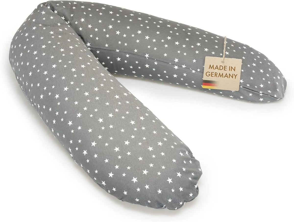 Poduszka do karmienia Classic 190 cm 100% bawełna dżersej – z poduszkami, szary