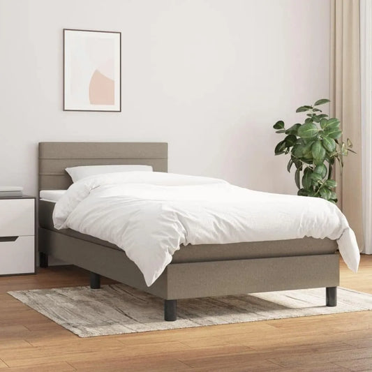 Łóżko kontynentalne z materacem w kolorze szarobrązowym taupe – 80 × 200 cm, szary