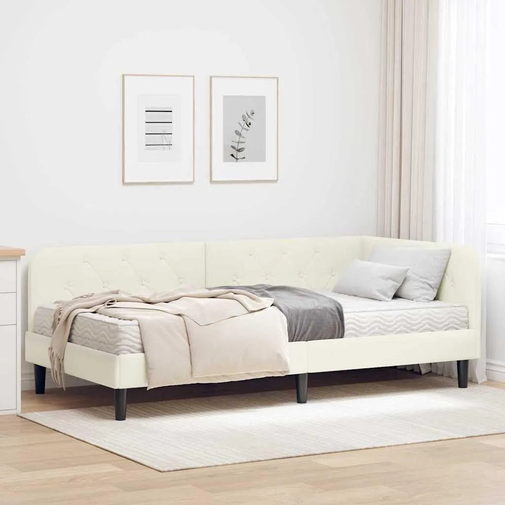 Sofa narożna — w kształcie litery L, tapicerka aksamitna, 90 × 200 cm