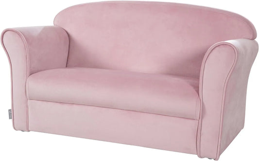 Sofa: Lil Sofa, z podłokietnikami, tapicerka aksamitna, różowy