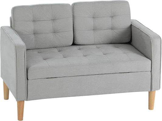 HOMCOM Sofa – z drewna, tapicerka aksamitna, 2-osobowa, 117 × 62 × 78 cm