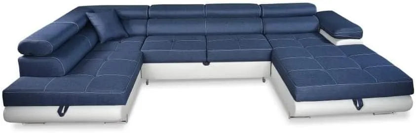 Sofa narożna: RODOS, tapicerka materiałowa, z funkcją spania, szary, tapicerka materiałowa, tapicerka skórzana