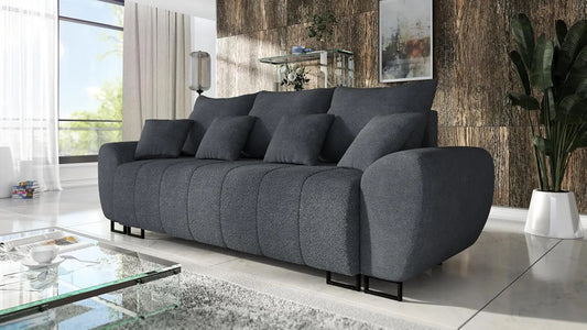 Sofa – z funkcją spania, tapicerka bouclé, 270 cm, rozkładana konstrukcja