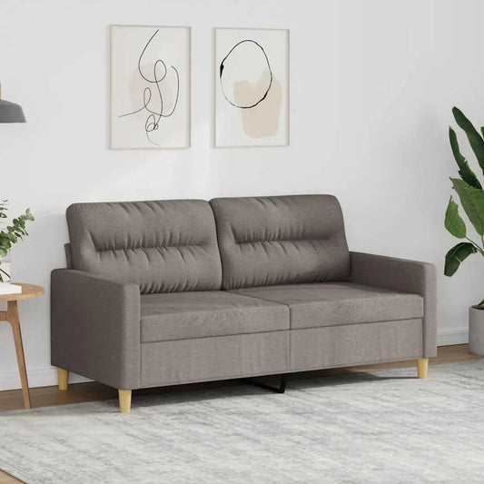 Sofa: tapicerka materiałowa, 2-osobowa, 140 cm, beżowy, z metalu, tapicerka materiałowa