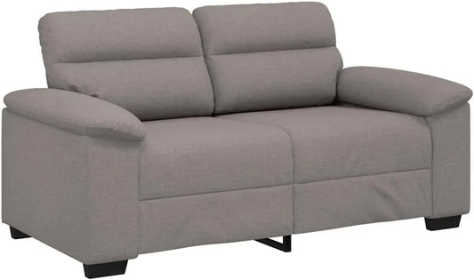 Sofa — tapicerka materiałowa, 2-osobowa, 120 cm, beżowy, tapicerka materiałowa