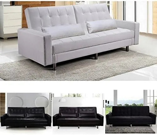 Sofa: 190 × 112 × 43, czarny, tapicerka skórzana