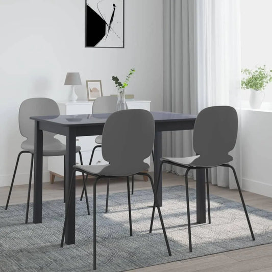 Czarny stół do jadalni z litego drewna z elegancką płytą — MDF, z drewna, 114 × 71