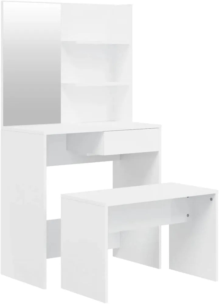 Zestaw toaletki o wysokim połysku — z drewna, 74, 5 × 40 × 141 cm, 70 × 35 × 45 cm