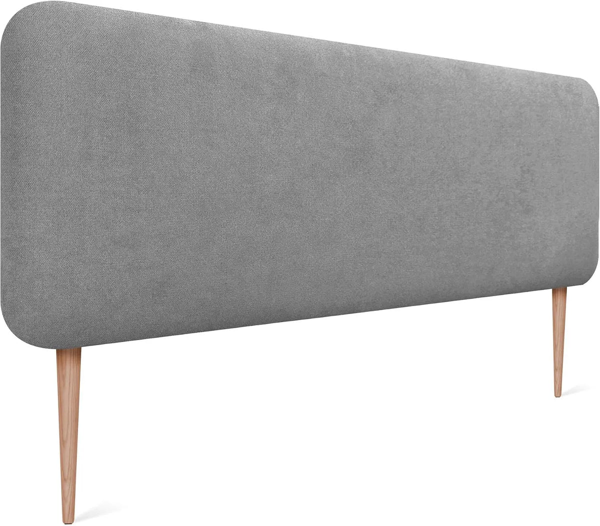 Gładki Zaokrąglony Zagłówek Tapicerowany z Tkaniny Aqualine z Nóżkami Akustyczne: tapicerka materiałowa, 140cm, szary