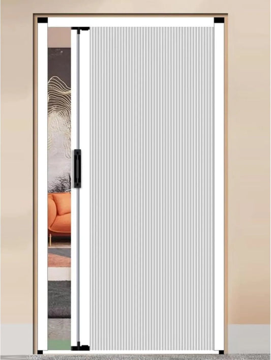 Składane drzwi przesuwne bez wiercenia z taśmą piankową – wypełnienie piankowe, składana konstrukcja, cicha praca, 91.5 × 203cm