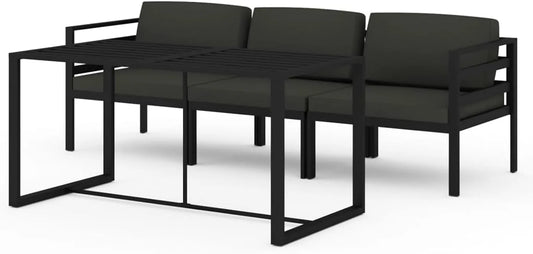 Sofa: z poduszkami, z aluminium, antracytowy
