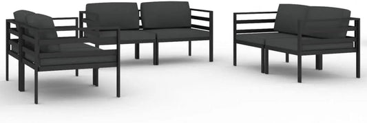 Zestaw mebli ogrodowych i komplet wypoczynkowy – z poduszkami, odporny na warunki atmosferyczne, z aluminium