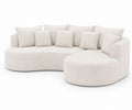 Beżowa Sofa Zakrzywiona Boucle