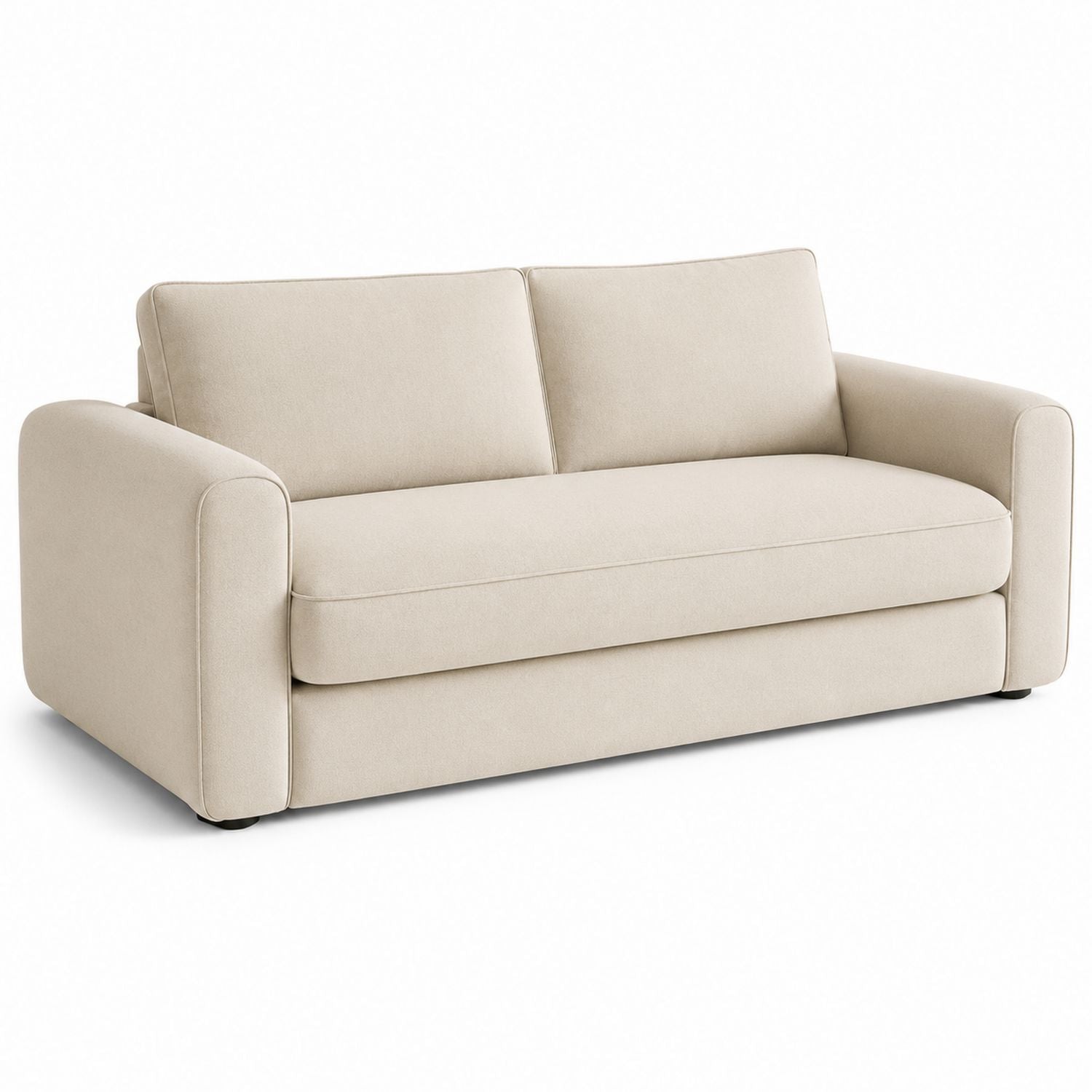 Sofa rozkładana tkanina poliester Beżowa 200x90x100 cm