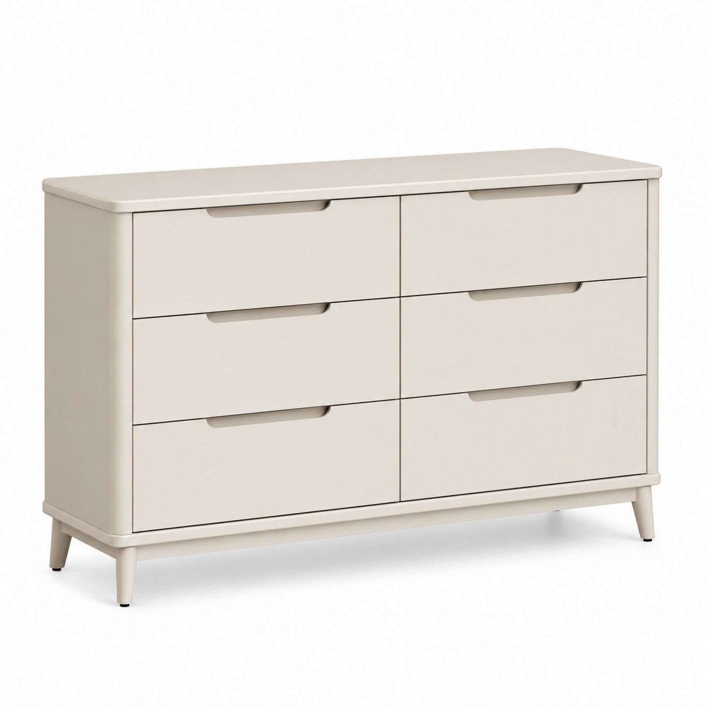 Komoda beżowa z 6 szufladami z MDF