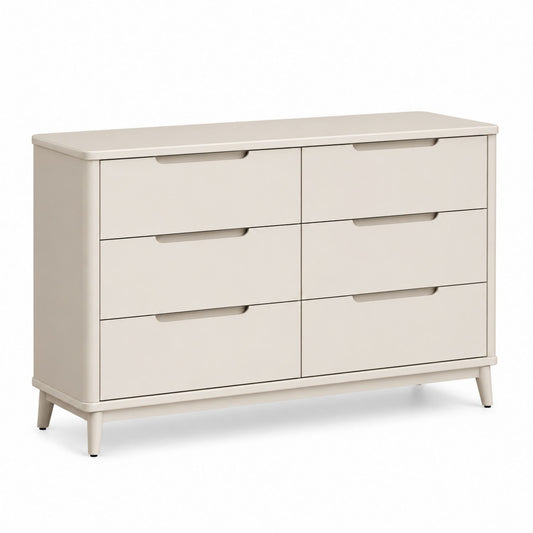 Komoda beżowa z 6 szufladami z MDF