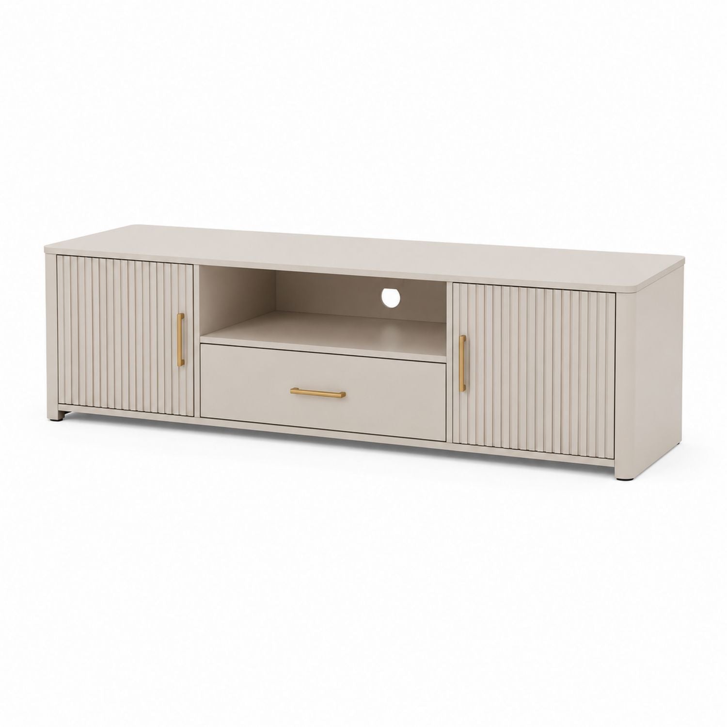 Szafka RTV z Płyty MDF, Kremowy, 180x40x45 cm