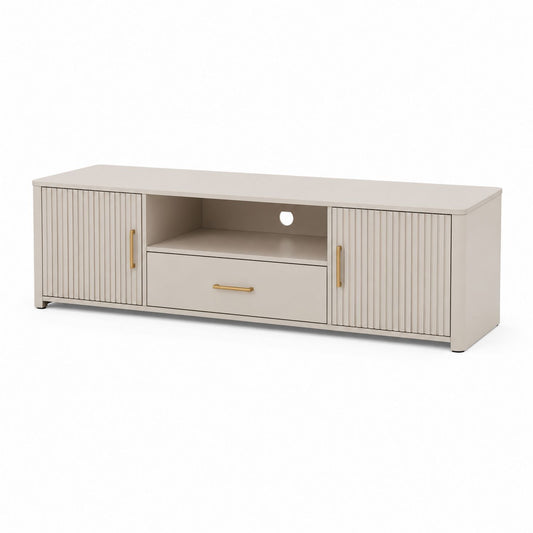 Szafka RTV z Płyty MDF, Kremowy, 180x40x45 cm